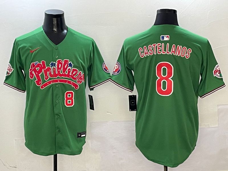 Men Philadelphia Phillies #8 Castellanos Green Fourth generation Joint Name Nike 2025 MLB Jersey style 4->philadelphia phillies->MLB Jersey